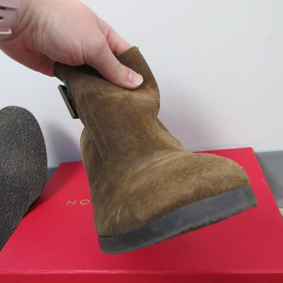 Franco Sarto Warrick Women Wedge Ankle Boots Booties 7 Brown Suede Western 702 - Picture 10 of 11